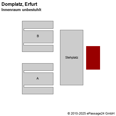 Saalplan Domplatz, Erfurt, Deutschland, Innenraum unbestuhlt