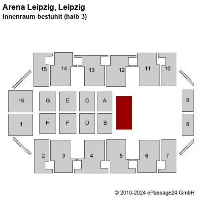 Saalplan Arena Leipzig, Leipzig, Deutschland, Innenraum bestuhlt (halb 3)