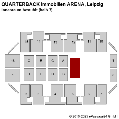 Saalplan Arena Leipzig, Leipzig, Deutschland, Innenraum bestuhlt (halb 3)