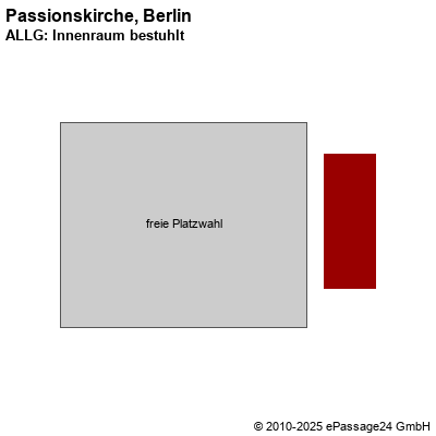 Saalplan Passionskirche, Berlin, Deutschland, ALLG: Innenraum bestuhlt