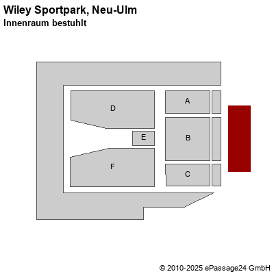Saalplan Wiley Sportpark, Neu-Ulm, Deutschland, Innenraum bestuhlt 