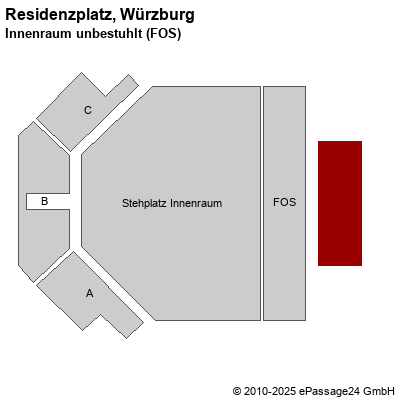 Saalplan Residenzplatz, Würzburg, Deutschland, Innenraum unbestuhlt (FOS)