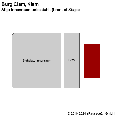 Saalplan Burg Clam, Klam, Österreich, Allg: Innenraum unbestuhlt (Front of Stage)