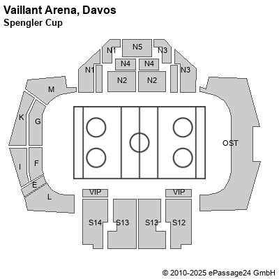 Saalplan Vaillant Arena, Davos , Schweiz, Spengler Cup