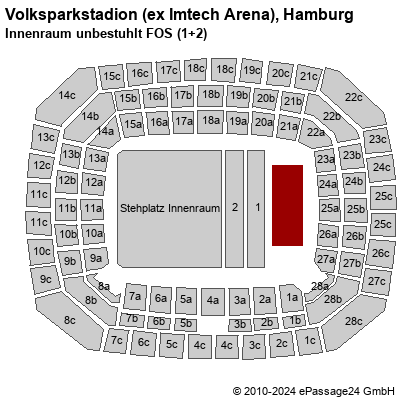 Saalplan Volksparkstadion (ex Imtech Arena), Hamburg, Deutschland, Innenraum unbestuhlt FOS (1+2)