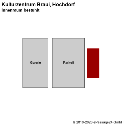 Saalplan Kulturzentrum Braui, Hochdorf, Schweiz, Innenraum bestuhlt
