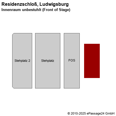 Saalplan Residenzschloß, Ludwigsburg, Deutschland, Innenraum unbestuhlt (Front of Stage)