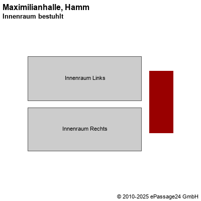 Saalplan Maximilianhalle, Hamm, Deutschland, Innenraum bestuhlt