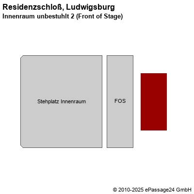 Saalplan Residenzschloß, Ludwigsburg, Deutschland, Innenraum unbestuhlt 2 (Front of Stage)