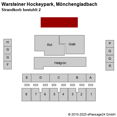 Saalplan Warsteiner Hockeypark, Mönchengladbach, Deutschland, Strandkorb bestuhlt 2