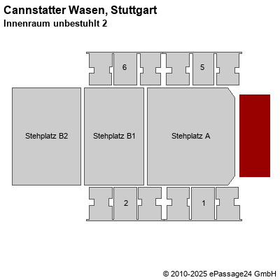 Saalplan Cannstatter Wasen, Stuttgart, Deutschland, Innenraum unbestuhlt 2