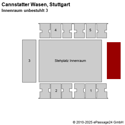 Saalplan Cannstatter Wasen, Stuttgart, Deutschland, Innenraum unbestuhlt 3