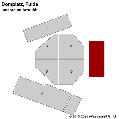 Saalplan Domplatz, Fulda, Deutschland, Innenraum bestuhlt