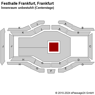 Saalplan Festhalle Frankfurt, Frankfurt, Deutschland, Innenraum unbestuhlt (Centerstage)