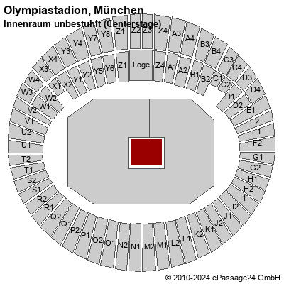 Saalplan Olympiastadion, München, Deutschland, Innenraum unbestuhlt (Centerstage)