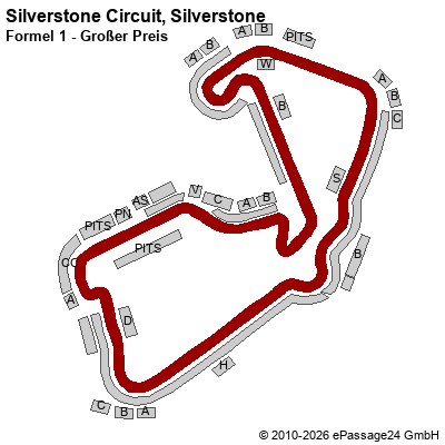 Saalplan Silverstone Circuit, Silverstone, Gro&szlig;britannien, Formel 1 - Gro&szlig;er Preis