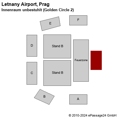 Saalplan Letnany Airport, Prag, Tschechien , Innenraum unbestuhlt (Golden Circle 2)