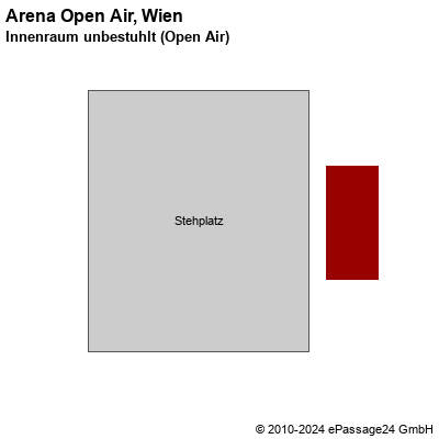 Saalplan Arena Open Air, Wien, Österreich, Innenraum unbestuhlt (Open Air)