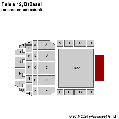 Saalplan Palais 12, Brüssel, Belgien, Innenraum unbestuhlt