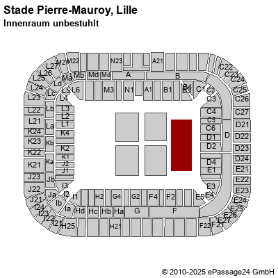 Saalplan Stade Pierre-Mauroy, Lille, Frankreich, Innenraum unbestuhlt
