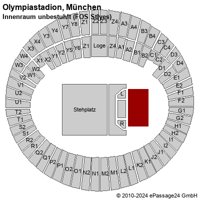 Saalplan Olympiastadion, München, Deutschland, Innenraum unbestuhlt (FOS Stlyes)