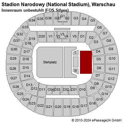 Saalplan Stadion Narodowy (National Stadium), Warschau, Polen, Innenraum unbestuhlt (FOS Stlyes)