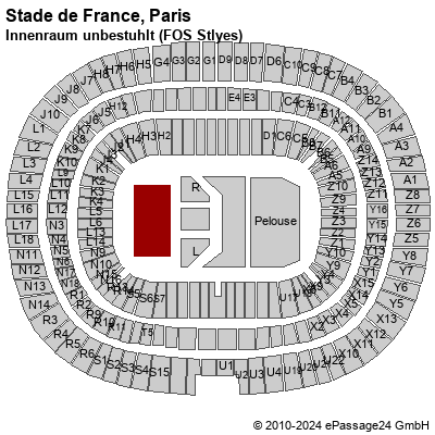 Saalplan Stade de France, Paris, Frankreich, Innenraum unbestuhlt (FOS Stlyes)