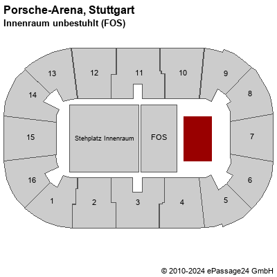 Saalplan Porsche-Arena, Stuttgart, Deutschland, Innenraum unbestuhlt (FOS)