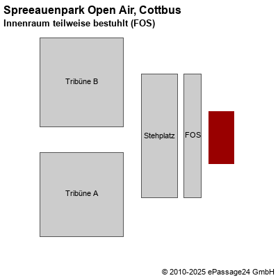 Saalplan Spreeauenpark Open Air, Cottbus, Deutschland, Innenraum teilweise bestuhlt (FOS)