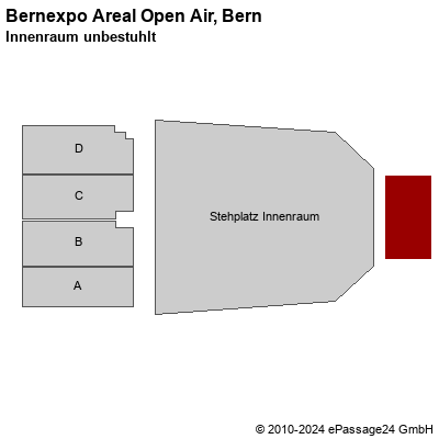 Saalplan Bernexpo Areal Open Air, Bern, Schweiz, Innenraum unbestuhlt