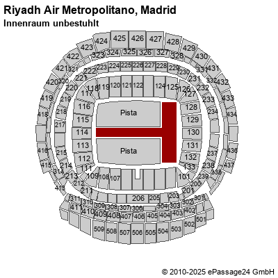 Saalplan Riyadh Air Metropolitano, Madrid, Spanien, Innenraum unbestuhlt