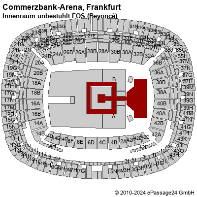Saalplan Commerzbank-Arena, Frankfurt, Deutschland, Innenraum unbestuhlt FOS (Beyoncé)