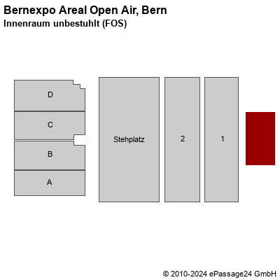 Saalplan Bernexpo Areal Open Air, Bern, Schweiz, Innenraum unbestuhlt (FOS)