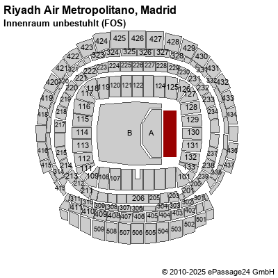 Saalplan Riyadh Air Metropolitano, Madrid, Spanien, Innenraum unbestuhlt (FOS)