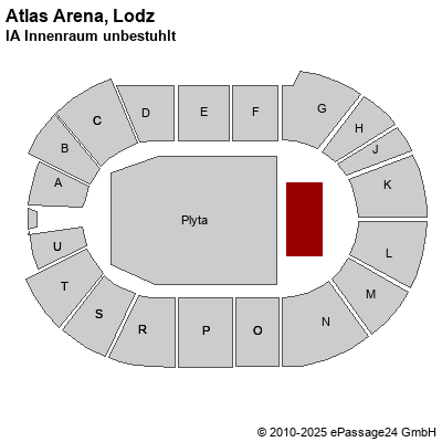 Saalplan Atlas Arena, Lodz, Polen, IA Innenraum unbestuhlt