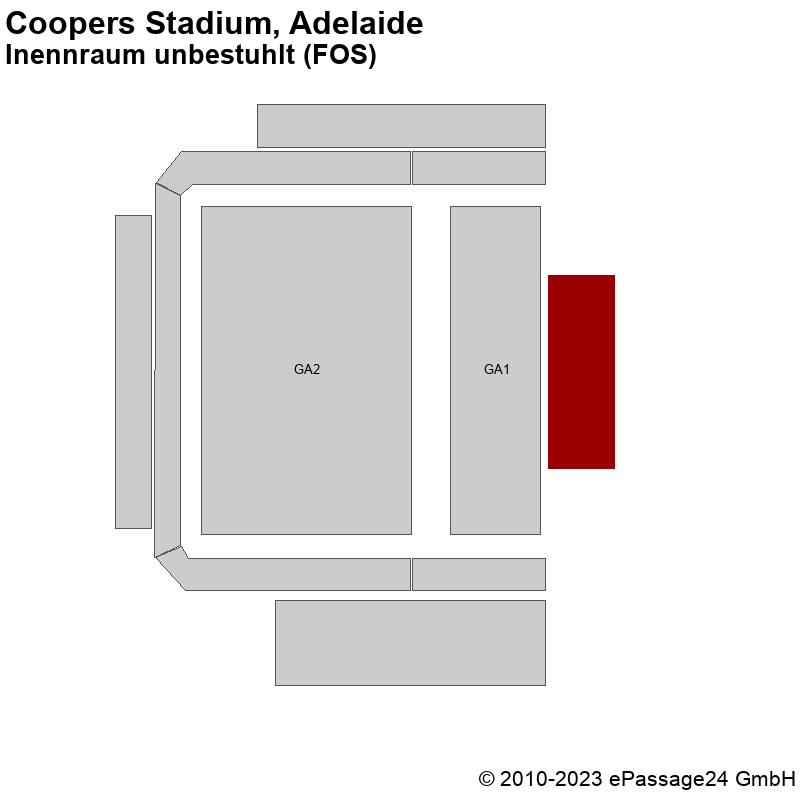 Saalplan Coopers Stadium, Adelaide, Australien, Inennraum unbestuhlt (FOS)