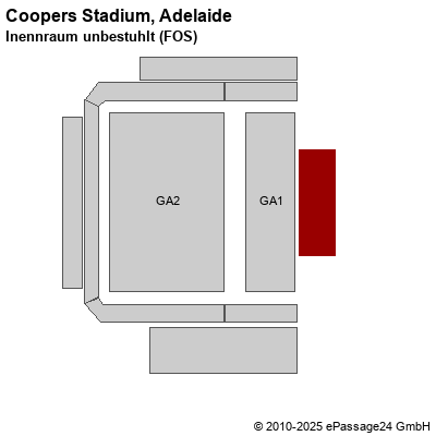 Saalplan Coopers Stadium, Adelaide, Australien, Inennraum unbestuhlt (FOS)