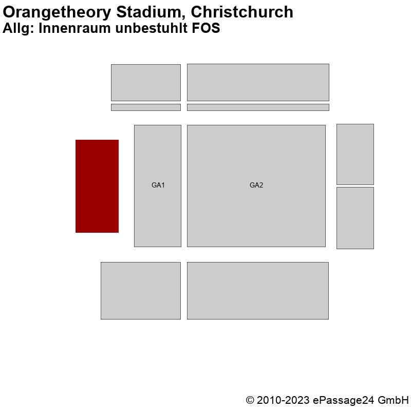 Saalplan Orangetheory Stadium, Christchurch, Neuseeland, Allg: Innenraum unbestuhlt FOS