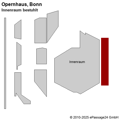 Saalplan Opernhaus, Bonn, Deutschland, Innenraum bestuhlt