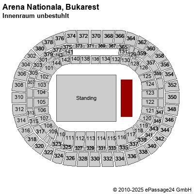 Saalplan Arena Nationala, Bukarest, Rumänien, Innenraum unbestuhlt