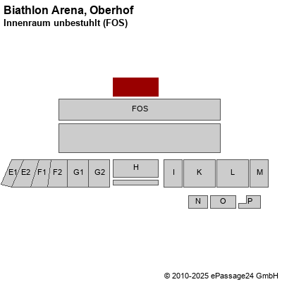 Saalplan Biathlon Arena, Oberhof, Deutschland, Innenraum unbestuhlt (FOS) 