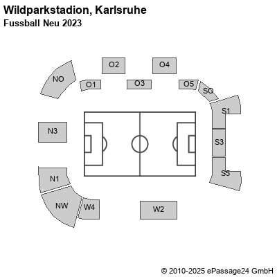 Saalplan Wildparkstadion, Karlsruhe, Deutschland, Fussball Neu 2023