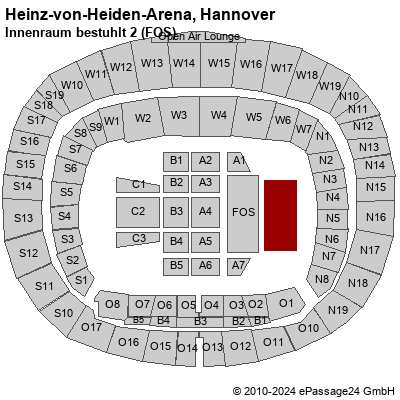 Saalplan Heinz-von-Heiden-Arena, Hannover, Deutschland, Innenraum bestuhlt 2 (FOS)