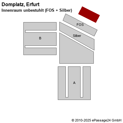 Saalplan Domplatz, Erfurt, Deutschland, Innenraum unbestuhlt (FOS + Silber)