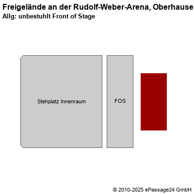 Saalplan Freigelände an der Rudolf-Weber-Arena, Oberhausen, Deutschland, Allg: unbestuhlt Front of Stage