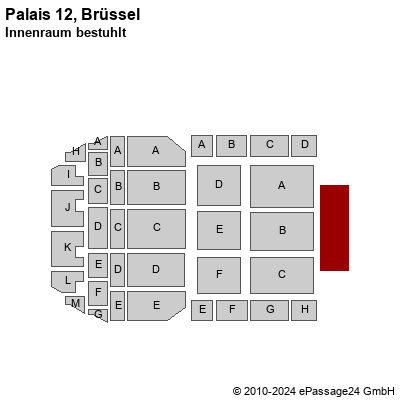 Saalplan Palais 12, Brüssel, Belgien, Innenraum bestuhlt