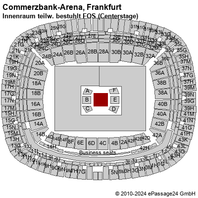 Saalplan Commerzbank-Arena, Frankfurt, Deutschland, Innenraum teilw. bestuhlt FOS (Centerstage)
