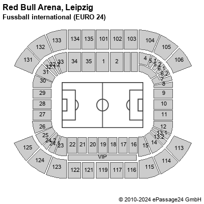 Saalplan Red Bull Arena, Leipzig, Deutschland, Fussball international (EURO 24)