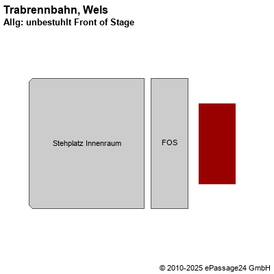 Saalplan Trabrennbahn, Wels, Österreich, Allg: unbestuhlt Front of Stage