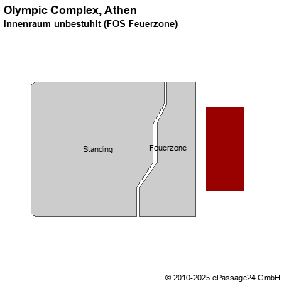 Saalplan Olympic Complex, Athen, Griechenland, Innenraum unbestuhlt (FOS Feuerzone)